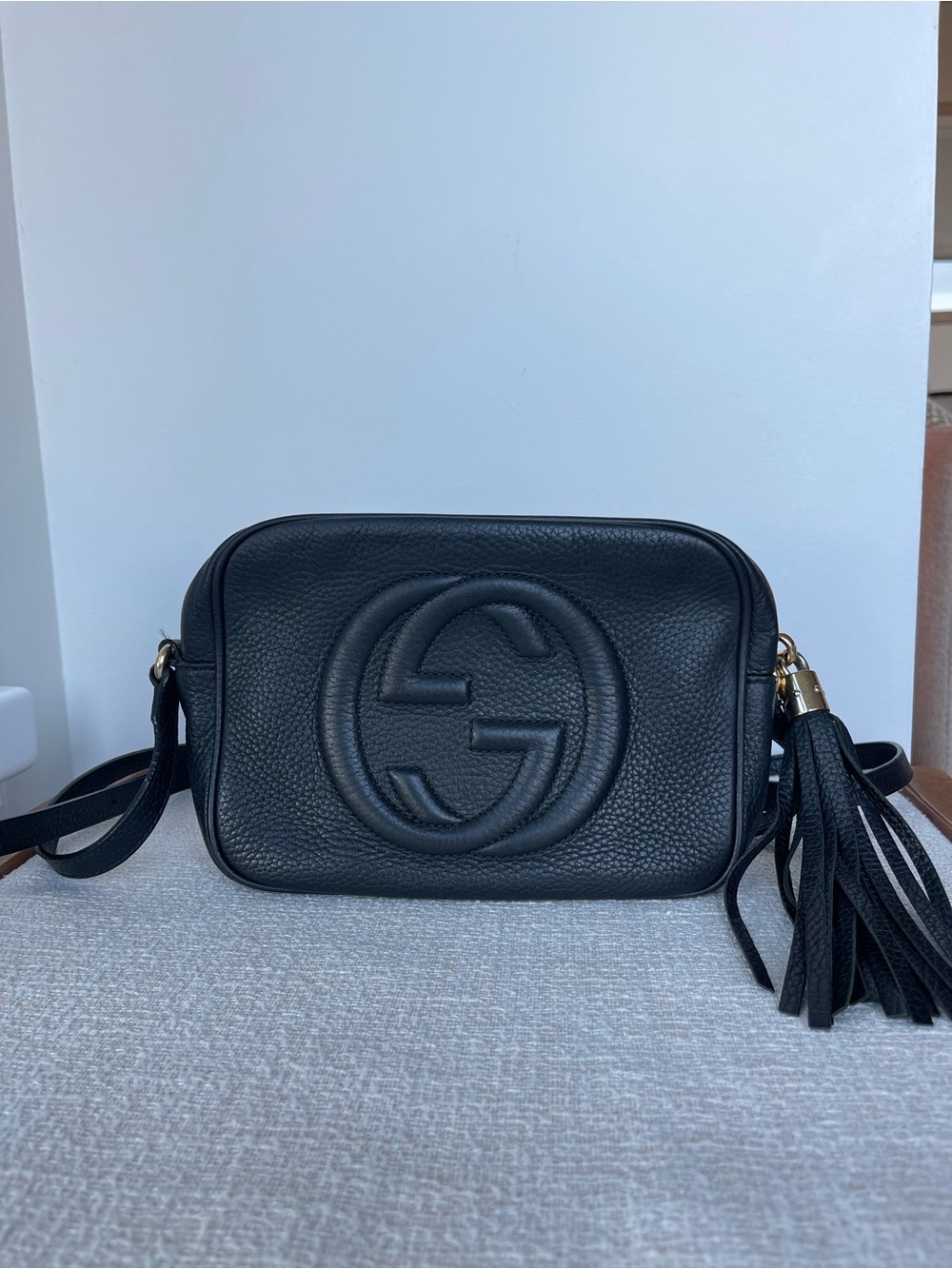 Gucci Soho Disco Crossbody Bag Black Leather Authentic
